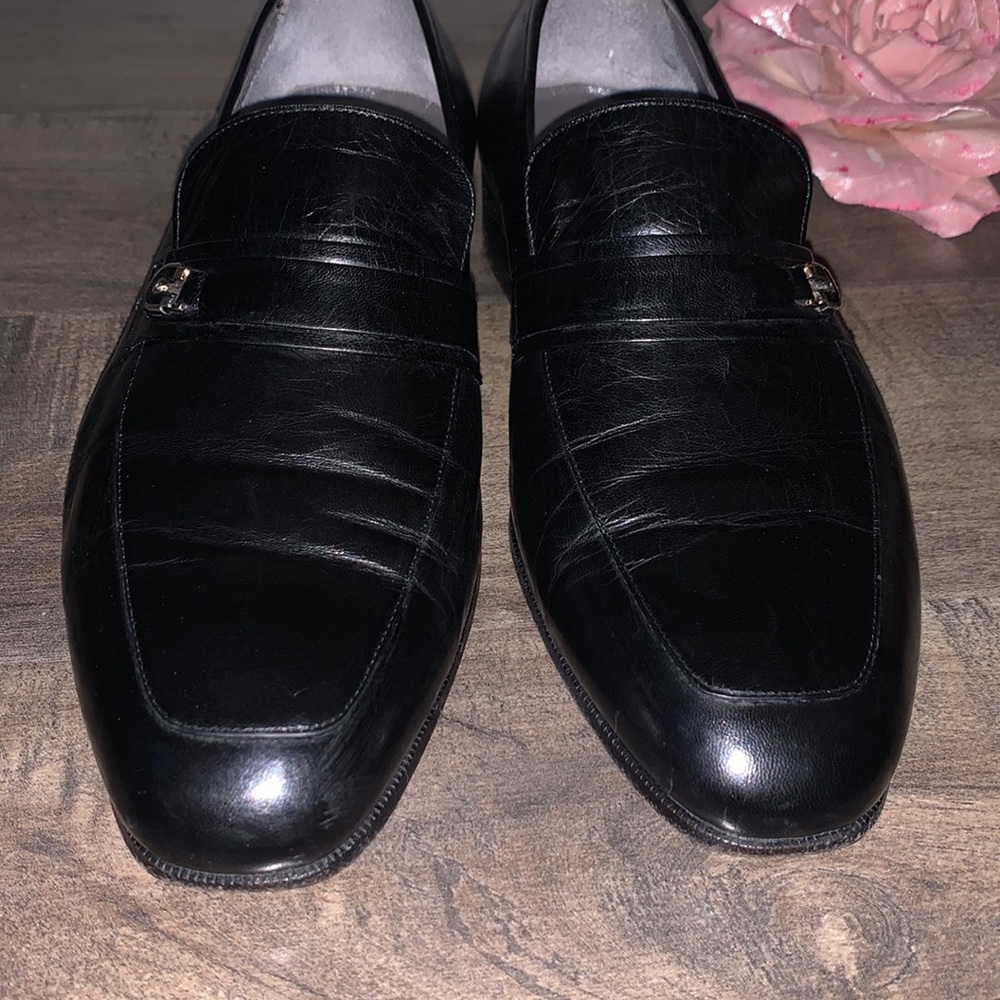 CELINE BLACK LEATHER LOAFERS - Picture 2 of 9